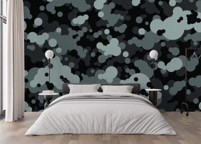 Camouflage texture seamless pattern. Abstract modern endless camo texture with spot of circles. Vector illustration. Wall mural