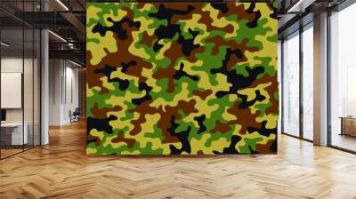 Camouflage texture seamless pattern. Abstract modern military camo background for fabric and fashion textile print. Vector illustration. Wall mural