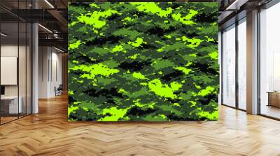 Digital camouflage seamless pattern. Abstract modern pixel camo texture for army and hunting fabric and fashion print. Vector background in military style. Wall mural