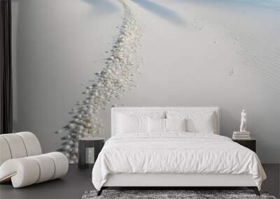 Island in the ocean, white sand, beach, pearls on the sand Wall mural