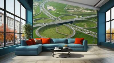 Russia. Saint-Petersburg. The road interchange of the Ring Road (Ring road). Wall mural