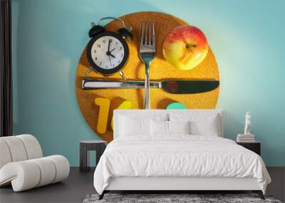 Intermittent fasting concept 16:8. Intermittent Fasting often use for losing weight or to control diabetes. Wall mural