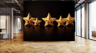 Five golden Rating quality stars Wall mural