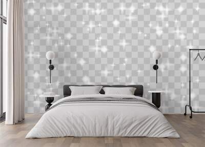 shine light effect, png bright sparkle dust. vector isolate Wall mural