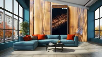 A smartphone featuring a beautiful screen saver Wall mural