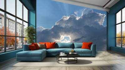 blue sky with clouds Wall mural