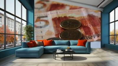 Belorussian coins and banknotes. Currency of Belarus. Wall mural