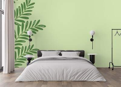 Beautiful background with tropical leaves Wall mural