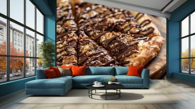 Sweet Brazilian pizza with a lot of chocolate Wall mural