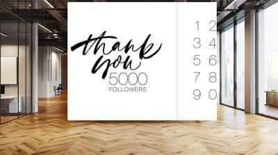 Thank you 5000 followers banner. Wall mural