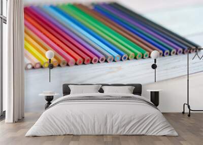 color pencils on white background Wall mural