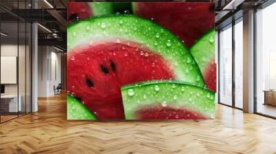 Sliced slices of watermelon high resolution photo. Wall mural