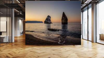 The two rocks in the sea at dawn, Crimea. Wall mural