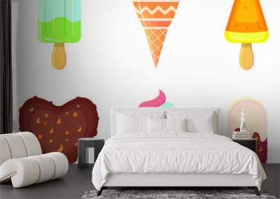 
Set of delicious sweet ice cream on isolated background
Eps 10. Wall mural