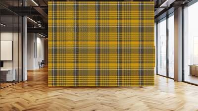 gray stripes on warm dark yellow background fabric texture of traditional checkered gingham seamless ornament for plaid, tablecloths, shirts, clothes, dresses, tartan Wall mural