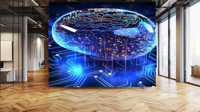 Implanting neuralink chip - cutting-edge brain technology for enhancing functionality Wall mural