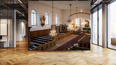 The interior of a small church in the town of Bauska. Latvia Wall mural