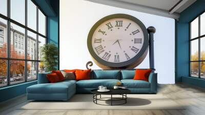 retro clock outdoor in the sky, time seven hours Wall mural