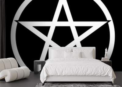 Ancient pagan symbol of the pentagram. Vector illustration Wall mural