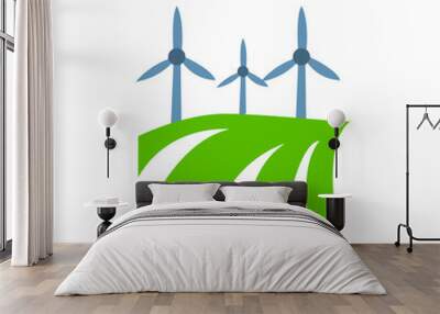 windmill field icon on a white background, vector illustration Wall mural