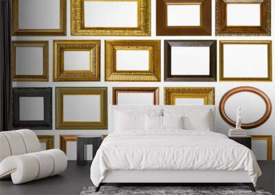 Frames paintings gold antique antiquity collection isolated museum Wall mural