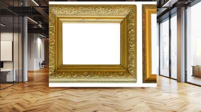 Frames paintings gold antique antiquity collection isolated museum Wall mural