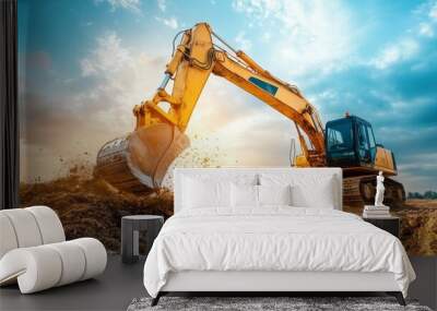 Large quarry excavator mining iron ore mining gold diamond copper Wall mural