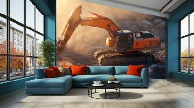 Large quarry excavator mining iron ore mining gold diamond copper Wall mural