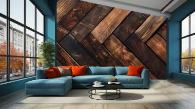 parquet floor covering floor retro vintage wooden Wall mural