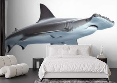 shark fish isolated on white background Wall mural