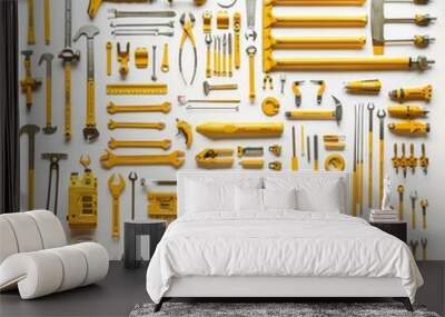 tools set isolated on white background Wall mural