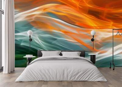 Vibrant Indian flag colors in dynamic waves, perfect for patriotic backgrounds Wall mural