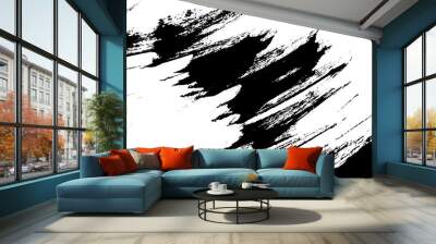 black and white texture, background, rough brush Wall mural