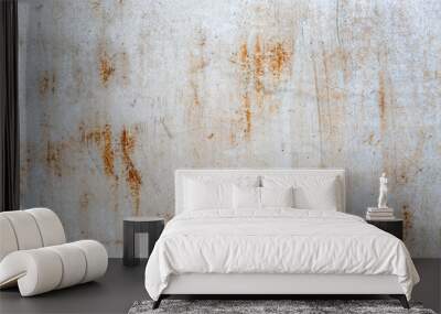 Rusty white sheet of iron. Backgrounds and textures. Space for text. Wall mural