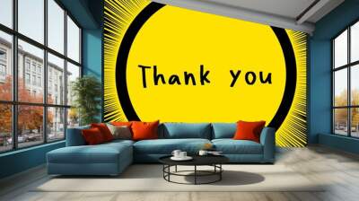 Words of gratitude. A token of gratitude. A sticker with the inscription - thank you. International Day - Thank you. January 11. Wall mural