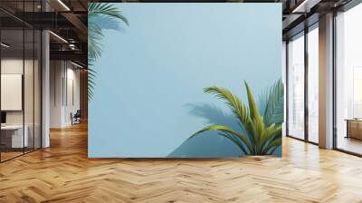 palm tree on blue background Wall mural