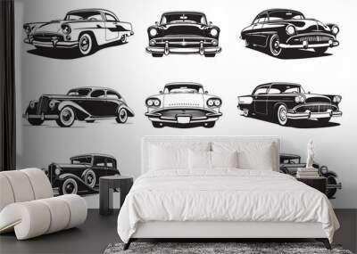 Set automobile isolated on white background - car collection Wall mural