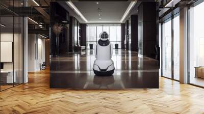 Generative AI. robot in the lobby of the hotel. new future technology, futuristic and technology concept.  Wall mural