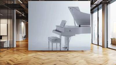 Isolated piano sheet music on white background, 4K hyperrealistic photo Wall mural