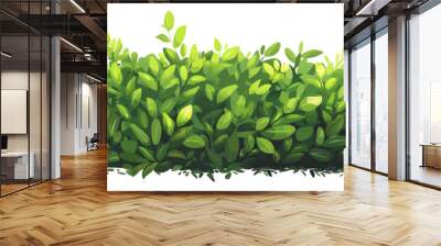 Soft green bush with natural texture, Vector flat minimalistic isolated illustration Wall mural