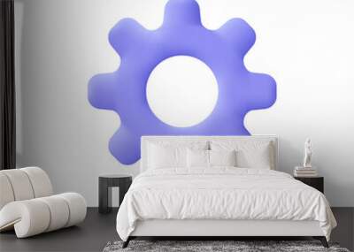 Cogwheel gear, setting symbol. Repair, optimizing, workflow concept. 3d vector icon. Cartoon minimal style. Wall mural