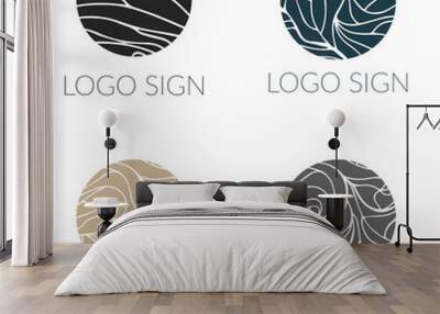 Vector round mosaic logo signs Wall mural