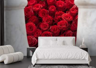 Gift for a sweetheart, a bouquet of 500 roses, and. On the occasion of the engagement. Wall mural