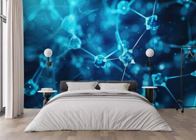 A blue abstract background with a technology or business theme Wall mural