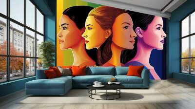 A pop art illustration, banner, texture, or background showing the LGBT community and pride day Wall mural