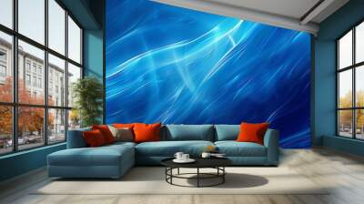 Abstract blue wallpaper background reminiscent of fluid waves and calming ocean depths. 16:10 widescreen. Wall mural