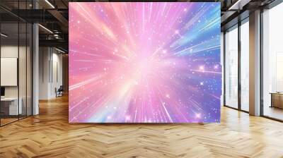 An animated manga background with glittering stars in radial motion Wall mural