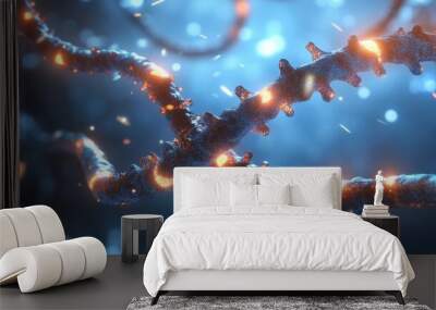 An image of a microscope background rendered as a 3D model of a human cell or embryonic stem cell Wall mural