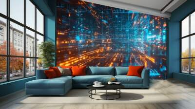 Concept of disruption, innovation, and digital transformation in business. Wall mural