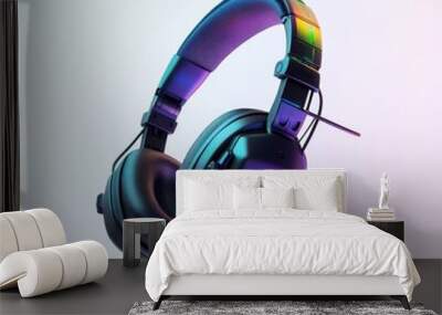 Gaming over ear headset isolated on white Wall mural